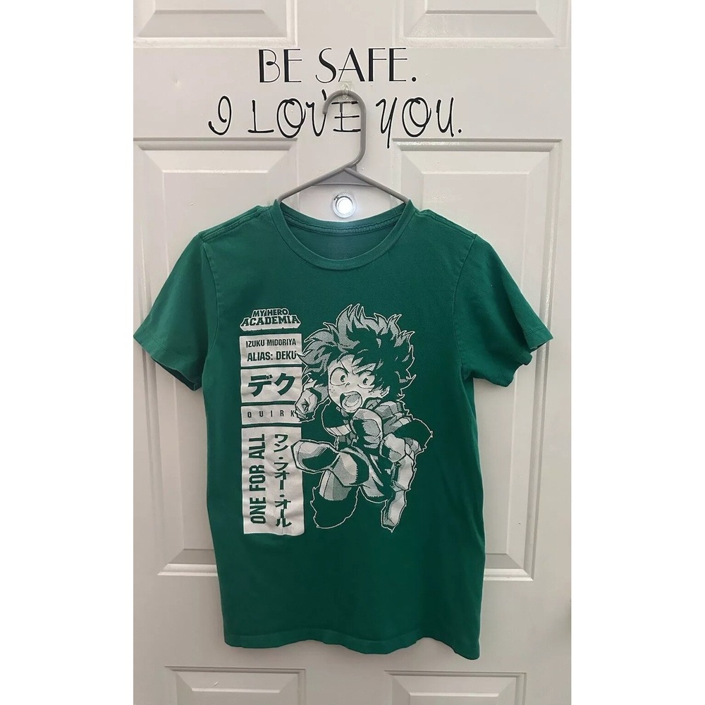 My hero academia official anime Graphic T-shirt‎ Green Teen Size XS